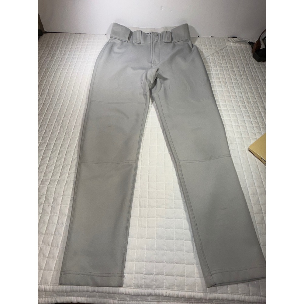 Marucci Mens Grey Baseball Pants Double Knee Open Bottom Size Small Gray